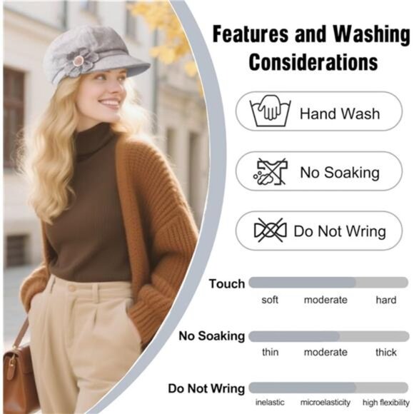 2 Pcs Womens Newsboy Cap Women Retro Classic Visor Newsboy Cabbie Cap Beret
